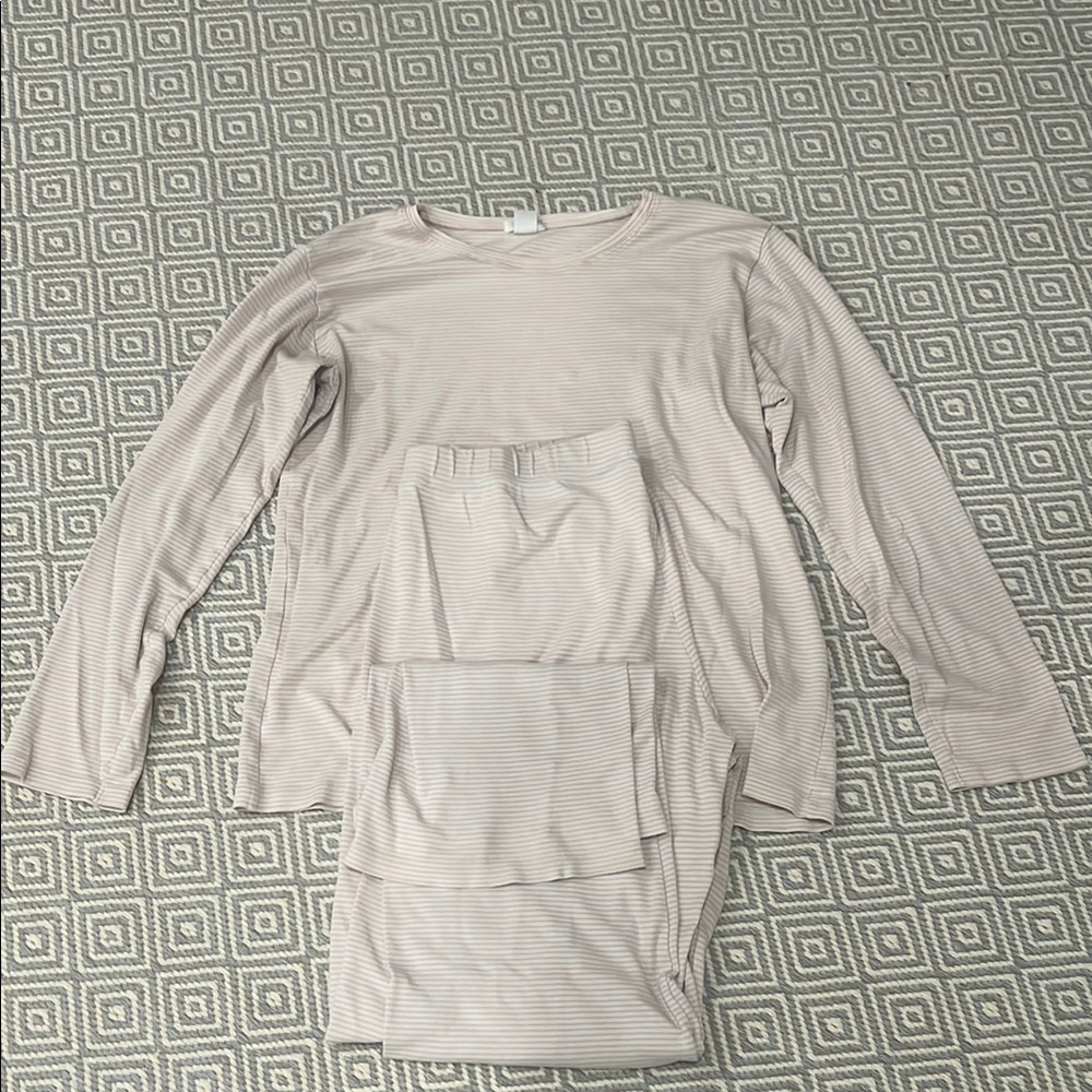 Lake Pajamas Pink Stripe Maternity Pajamas Long Sleeve + Pants